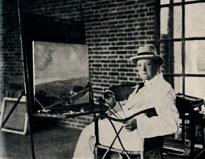 Schilder in olieverf - Churchill als kunstenaar, c1920s, 1945 door Unbekannt