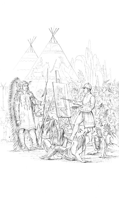 Een portret schilderen van een Native American, 1841 door Unbekannt