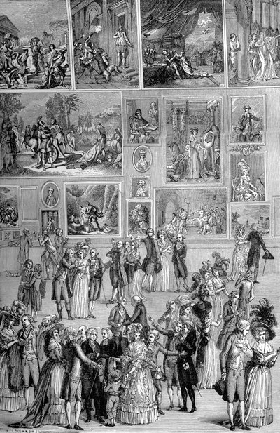 Schilderijententoonstelling, het Louvre, Parijs door Unbekannt