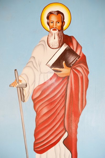 Schilderij in Kpalime kathedraal: Sint Paulus, Lome, Togo door Unbekannt