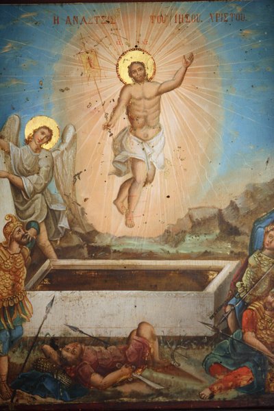 Schilderij in de Griekse kerk van Sint-Maria van de Mongolen, Istanboel, Turkije door Unbekannt