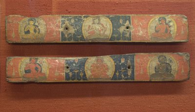 Paar manuscriptomslagen: Prajnaparamita geflankeerd door Bodhisattva