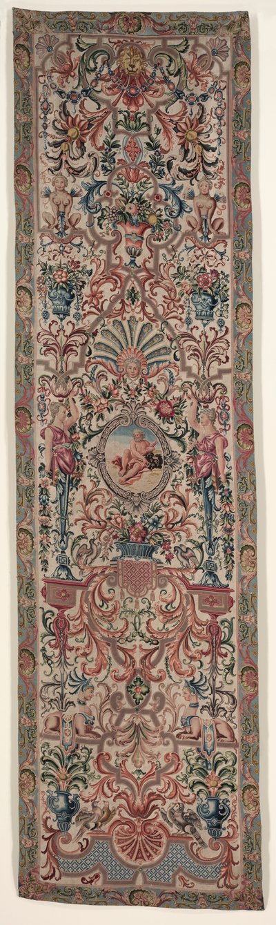 Paar Borduurwerk Bedgordijnen, ca. 1690 door Unbekannt