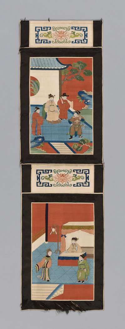 Paneel voor een scherm, China, Qing-dynastie 1644-1911 door Unbekannt
