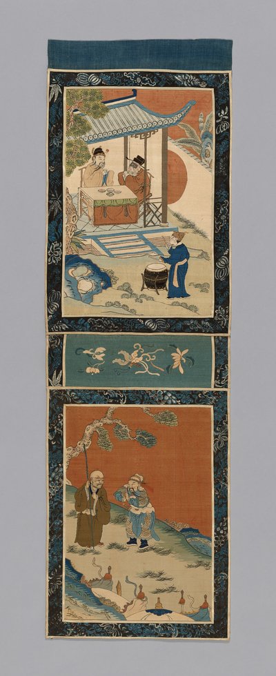 Paneel voor een scherm, China, Qing-dynastie 1644-1911, 1875-1900 door Unbekannt