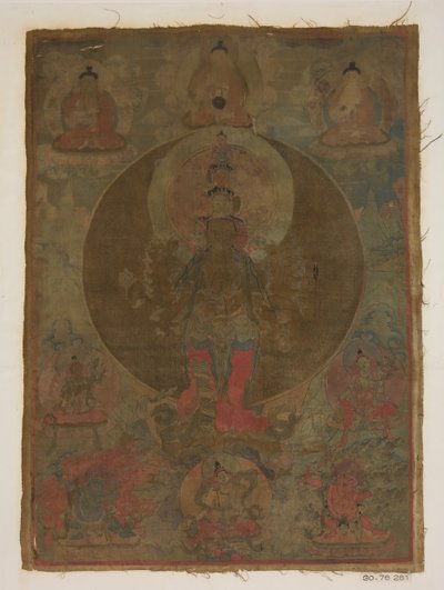 Paneel van een schilderij van een duizendarmige Guanyin, datum onbekend door Unbekannt