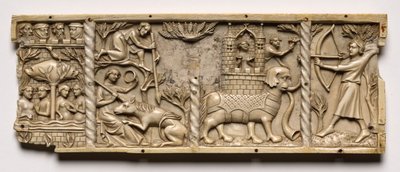 Paneel van een Kist met Scènes uit Hofromances, 1330-1350 of later door Unbekannt