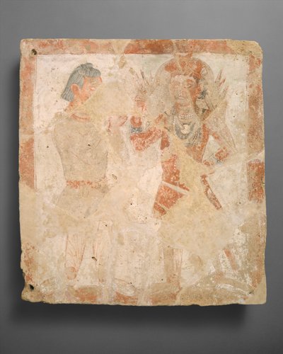 Paneel met de god Pharro en aanbidder, ca. 3e eeuw n.Chr. door Unbekannt