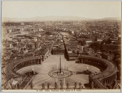 Panorama vanaf de Koepel van S. Pietro, Rome, ca. 1860s door Unbekannt