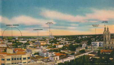 Panorama van het centrale deel van Barranquilla, c1940s door Unbekannt