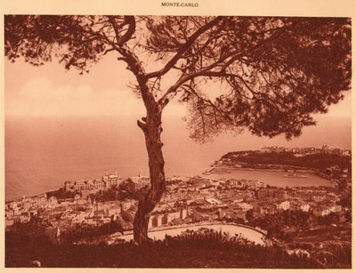 Panorama van Monte-Carlo genomen vanaf de Turbie-weg, 1930 door Unbekannt