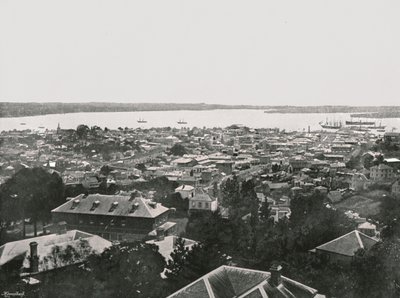 Panoramisch uitzicht vanaf de heuvels, Auckland, Nieuw-Zeeland, 1895 door Unbekannt
