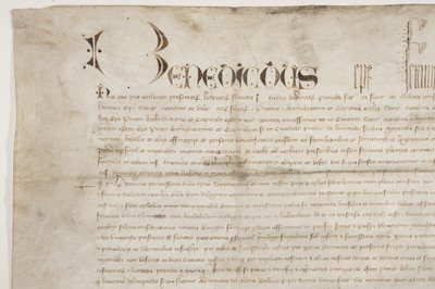 Pauselijke bul die het charter van Bisschop Henry Wardlaw bevestigt, recto door Unbekannt