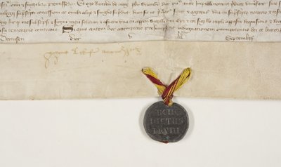Pauselijke bul die het charter van bisschop Henry Wardlaw bevestigt, recto door Unbekannt