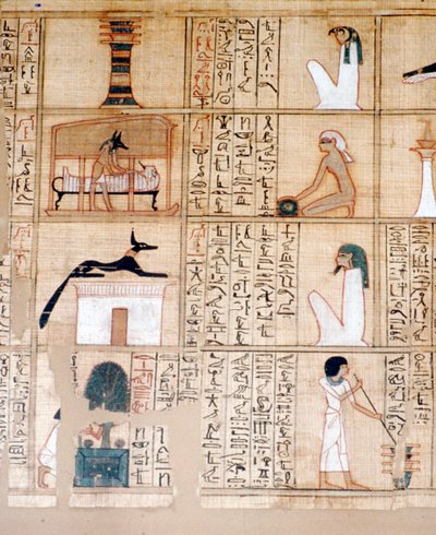 Papyrus, balseming, Anubis, Oud-Egyptisch door Unbekannt