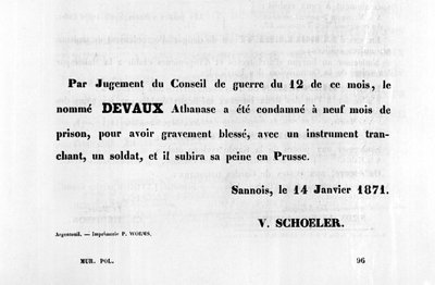 Par Jugement du Conseil, van Franse politieke posters van de Parijse Commune, januari 1871 door Unbekannt