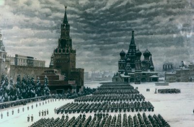 Parade op het Rode Plein, december 1947, Moskou, Rusland door Unbekannt