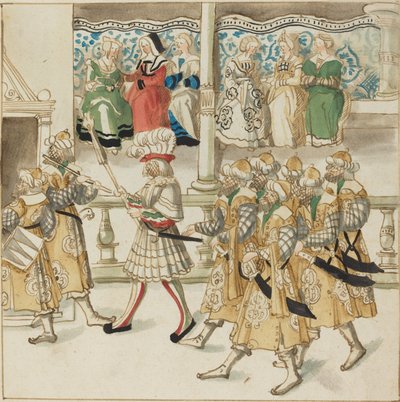Paraderende ridders in oosterse kostuums, ca. 1515 door Unbekannt