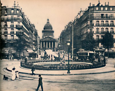 Parijs - La Rue Soufflot en het Pantheon door Unbekannt