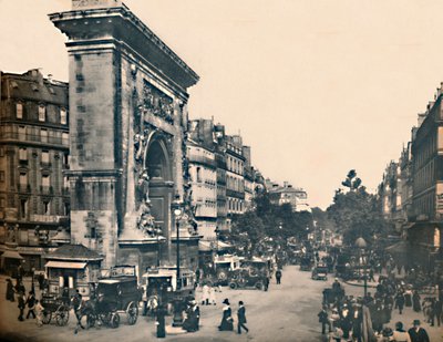 Parijs - Porte Saint-Denis en de Boulevards, c1910 door Unbekannt