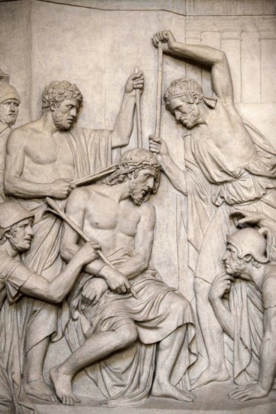 Parijs, Frankrijk Beeldhouwwerk in Saint Roch kerk: Jezus gemarteld, Parijs, Frankrijk door Unbekannt
