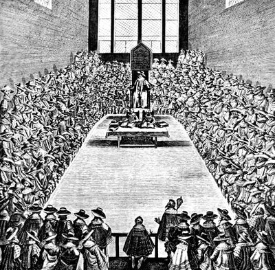 Parlement in zitting tijdens het bewind van James I, begin 17e eeuw, c1902-1905 door Unbekannt