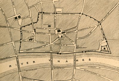 Deel van modern Londen, met de oude muur, 1897 door Unbekannt