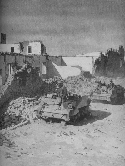 Voorbij Grazianis verwoeste bolwerk ligt de weg van de veroveraars, 1941 door Unbekannt