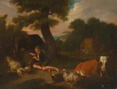 Herder met kudde door Unbekannt