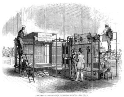 Octrooi verticale drukmachine, Grote Tentoonstelling, Londen, 1851 door Unbekannt
