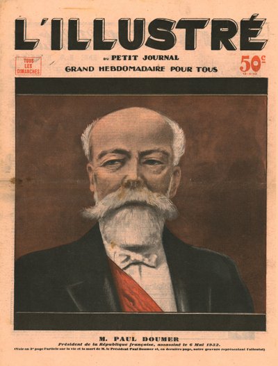 Paul Doumer, President van de Franse Republiek, vermoord op 6 mei 1932 door Unbekannt