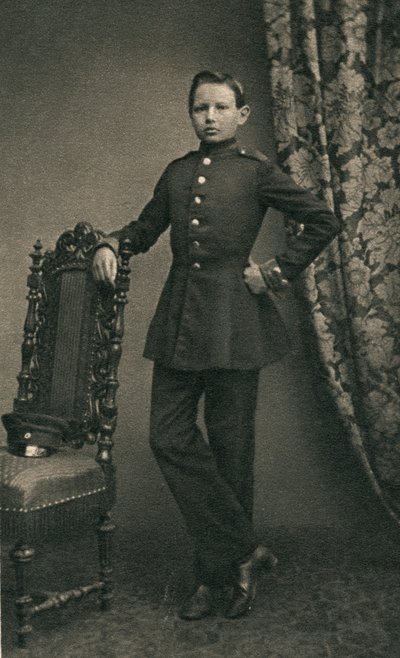 Paul von Hindenburg 1847-1934, als cadet in Wahlstatt, 1860, jaren 1930 door Unbekannt