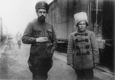 Pavel Dybenko en Nestor Makhno door Unbekannt