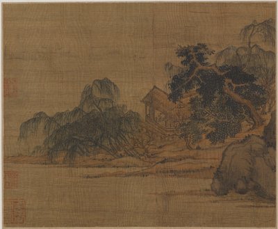 Paviljoen op een beboste landtong, Mogelijk Ming-dynastie door Unbekannt