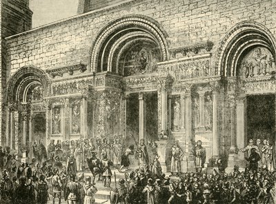 Boetedoening van Raymond VI, Graaf van Toulouse, ca. 1209 door Unbekannt