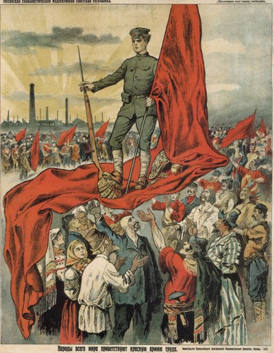 Mensen van de wereld verwelkomen het Rode Leger van arbeiders, 1919 door Unbekannt
