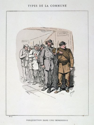 Huiszoeking in een Drukkerij, Parijse Commune, 1871 door Unbekannt
