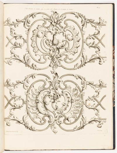 Klein Balkon en ander Smeedwerk van de Residentie van Jean Lamour, pl. 23 in Recueil des Ouvrages de Serrurerier door Unbekannt