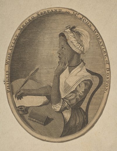 Phillis Wheatley, zwarte Dienaar van Mr. John Wheatley uit Boston, ca. 1773 door Unbekannt