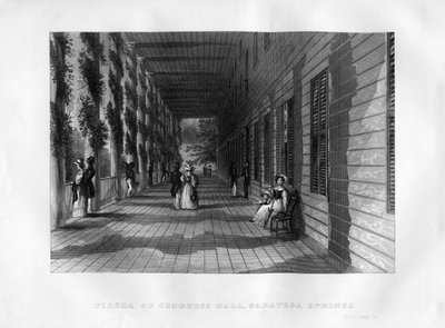 Piazza van Congress Hall, Saratoga Springs, New York State, 1855 door Unbekannt