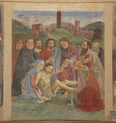 Pietà fresco in de Vespucci-kapel, Ognissanti, Florence, Italië (foto) door Unbekannt