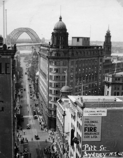 Pitt Street, Sydney, New South Wales, Australië, 1945 door Unbekannt