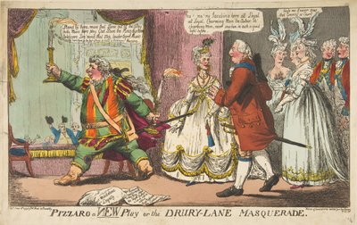 Pizzaro een nieuw toneelstuk of het Drury-Lane Masquerade, 11 juni 1799 door Unbekannt