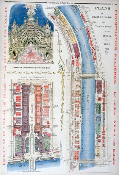Plan voor de Esplanade des Invalides, Wereldtentoonstelling van 1900, Parijs, 1900 door Unbekannt