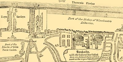Plan van Bankside, begin zeventiende eeuw door Unbekannt