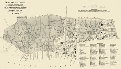Plan van Calcutta, 1925 door Unbekannt