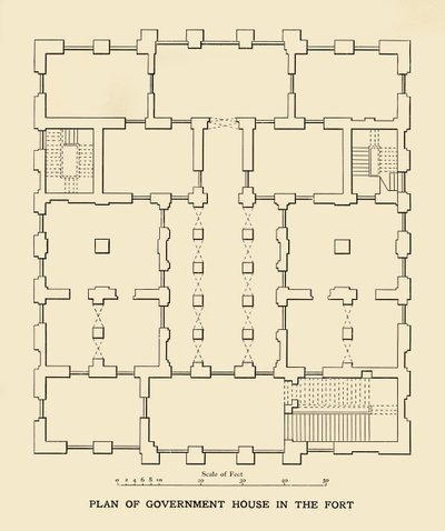 Plan van het Regeringshuis in het Fort, 1925 door Unbekannt