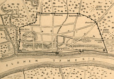Plan van Romeins Londen, 1897 door Unbekannt