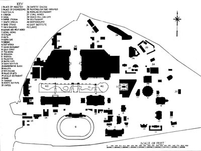 Plan van de British Empire Exhibition, Wembley, met de indeling van de belangrijkste gebouwen, 1924 door Unbekannt