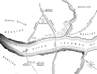 Plan van de ramp aan de Intombe-rivier 12 maart 1879, c1880 door Unbekannt